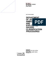 Departmen of Defense Ammunition and Explosives Classification