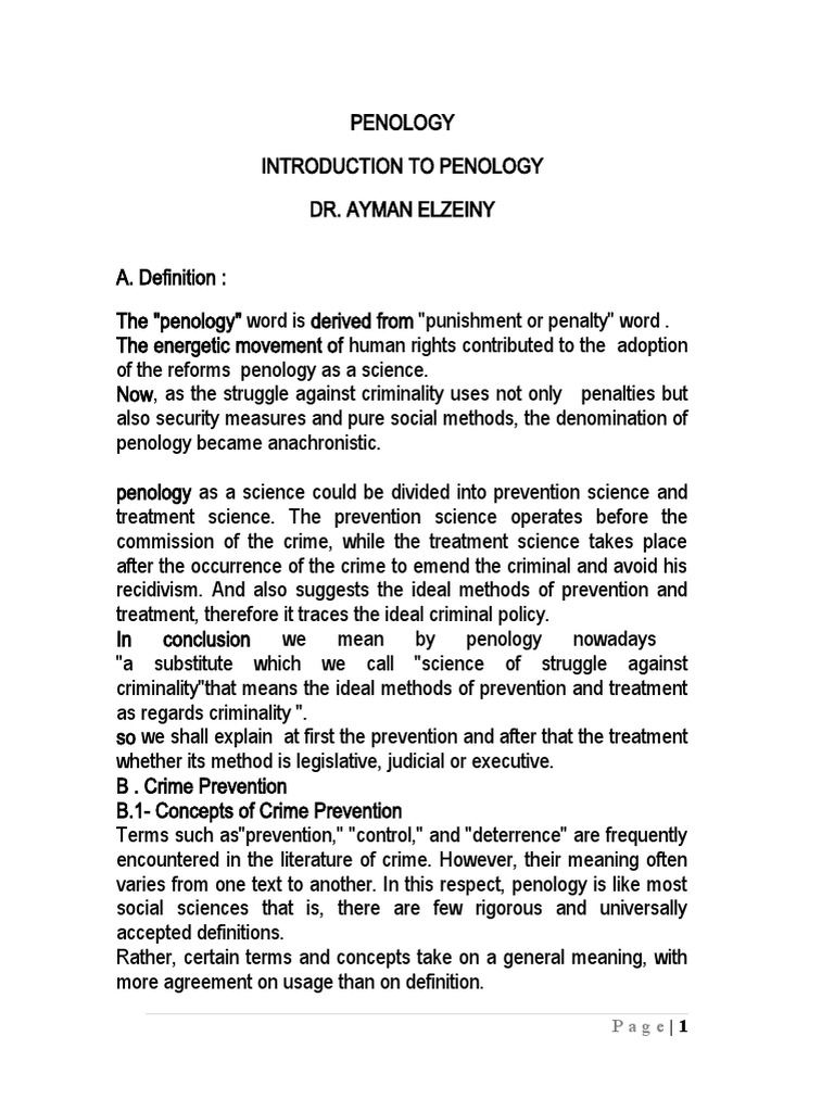 Understanding Penology and Crime Prevention | PDF | Crimes | Crime ...