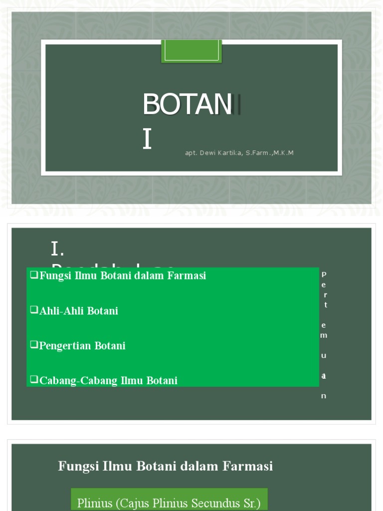 Ilmu Botani dan Perannya dalam Farmasi | PDF | Sains & Matematika