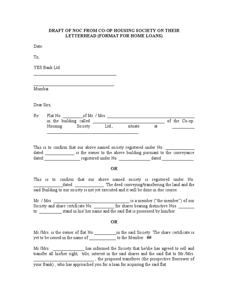 SocietyNOC ResaleHome Loan PDF Loans Mortgage Loan