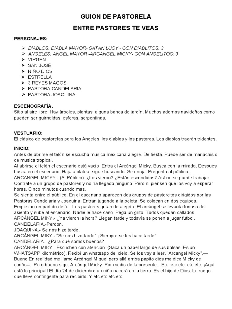Guion Pastorela | PDF | Satán | María, madre de Jesús