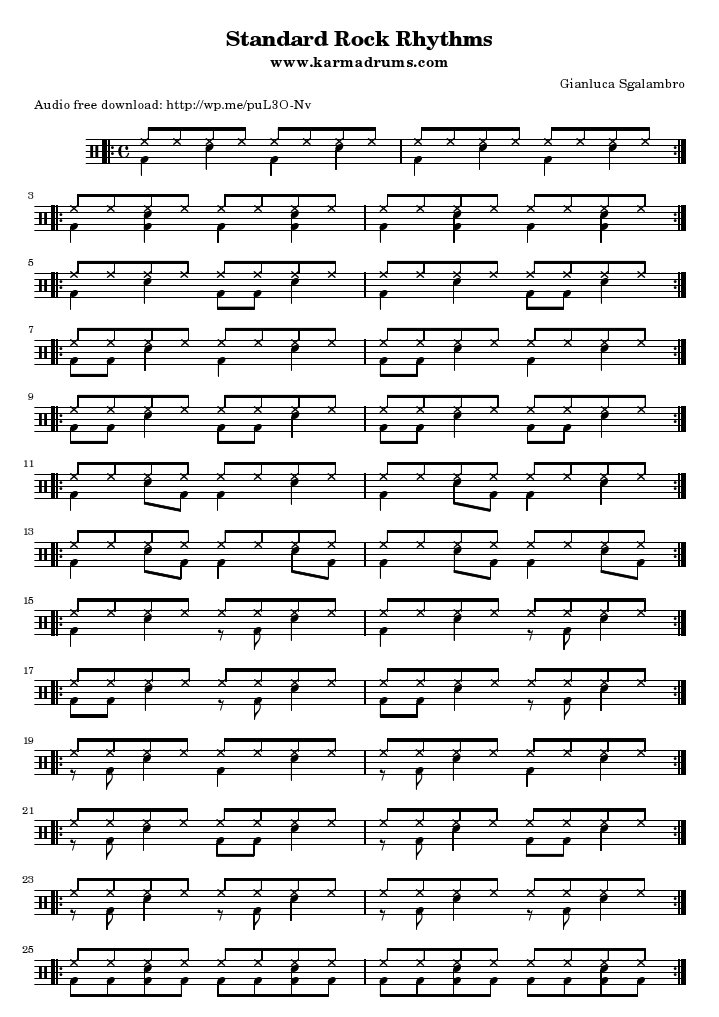 Standard Rock Groove Patterns | PDF