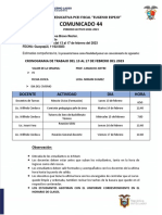 Comunicado 44 Cronograma Semanal