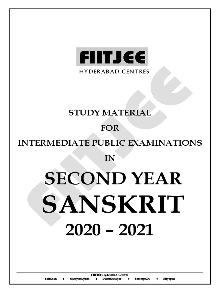 Second+Year+ (Sanskrit) ++Ipe+Study+Pacakage+2020 2021 Final | PDF