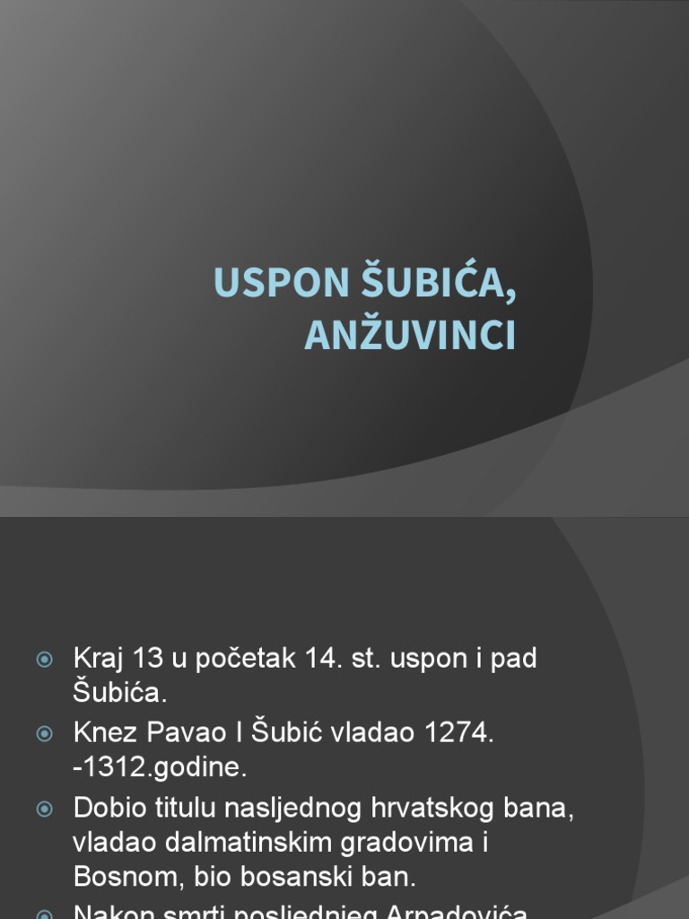 Uspon Šubića, Anžuvinci | PDF