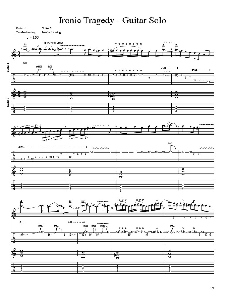 Ironic Tragedy Guitar Solo PDF Guitar Family Instruments Guitars