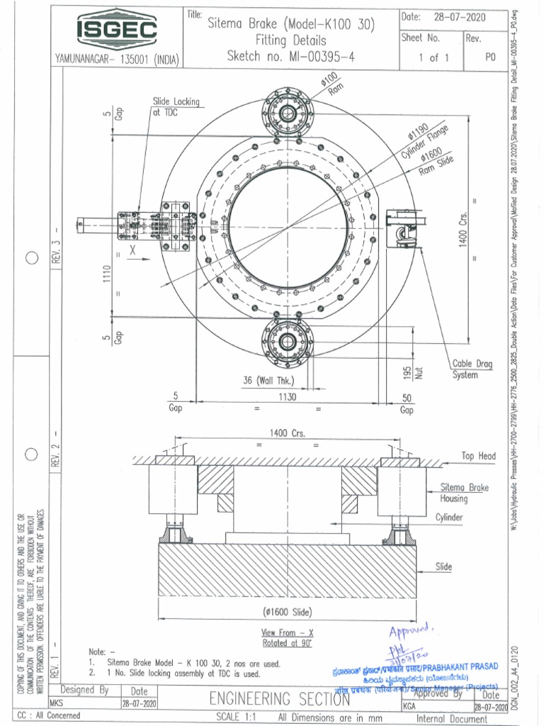 Isgec Press Drg2 Approval 31 07 20 Pdf