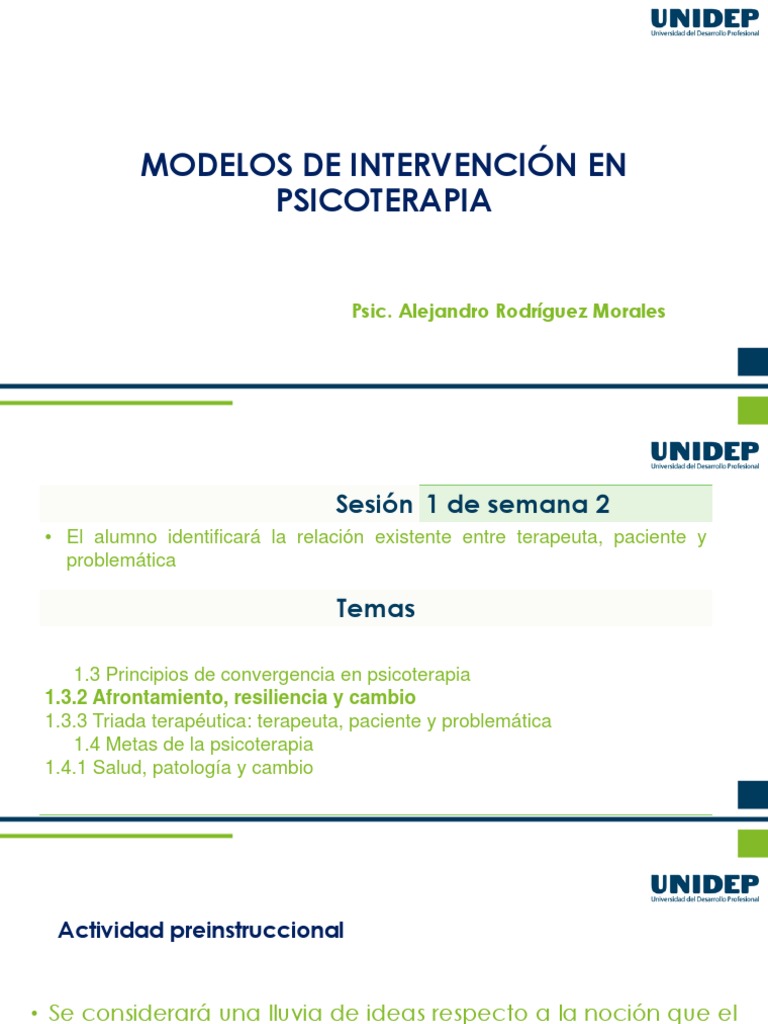 3 Modelos de Intervencion en Psicoterapia | PDF | Las emociones ...