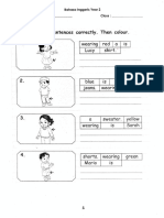 Bohoso Inggeris Yeqr 2 class rearrange sentences color