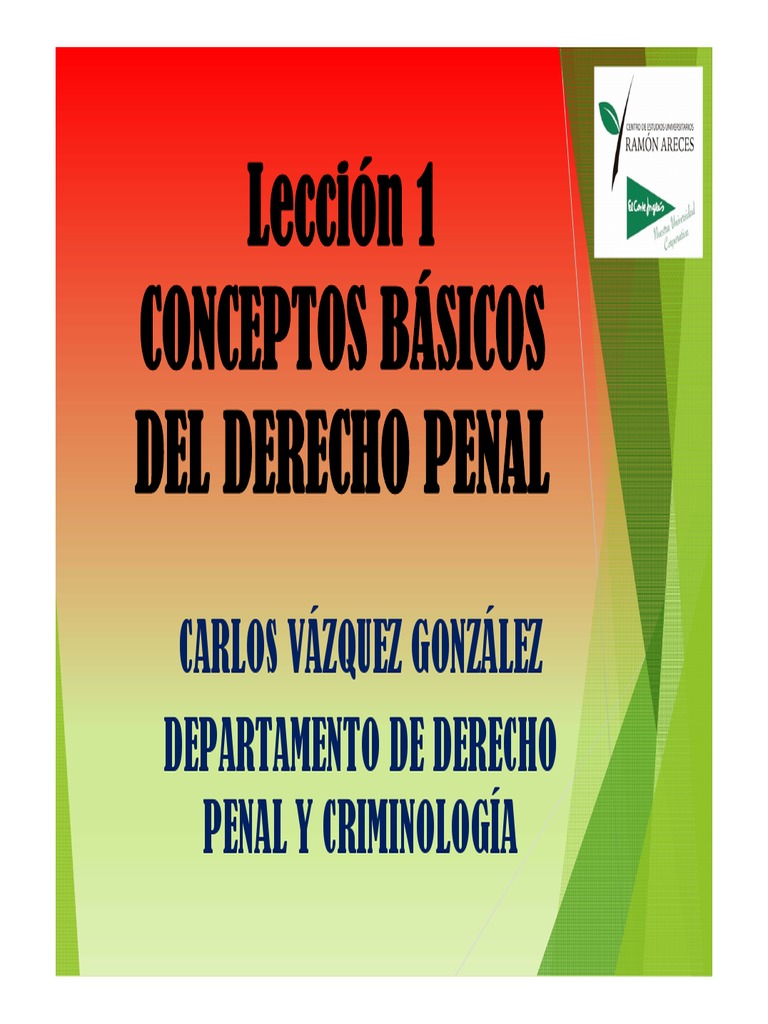 Conceptos Básicos Del Derecho Penal | PDF | Derecho penal | Castigos