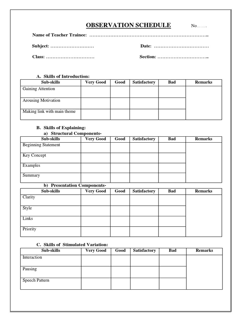 Observation Schedule | PDF | Reinforcement | Learning
