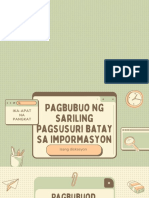 Pagbubuo NG Sariling Pagsusuri Batay Sa Impormasyon