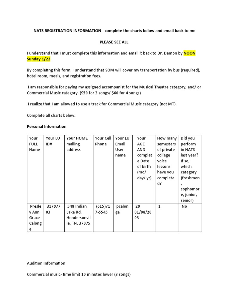 Nats registration information pdf