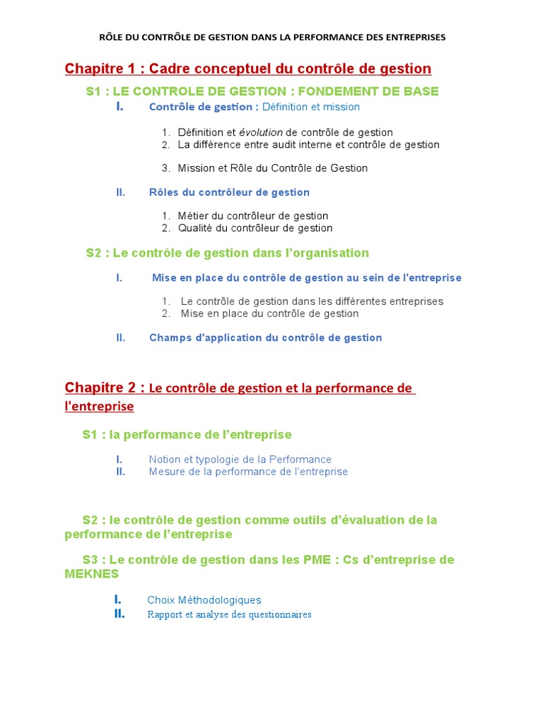 Contrôle de gestion et performance d'entreprise | PDF | Business | Économie