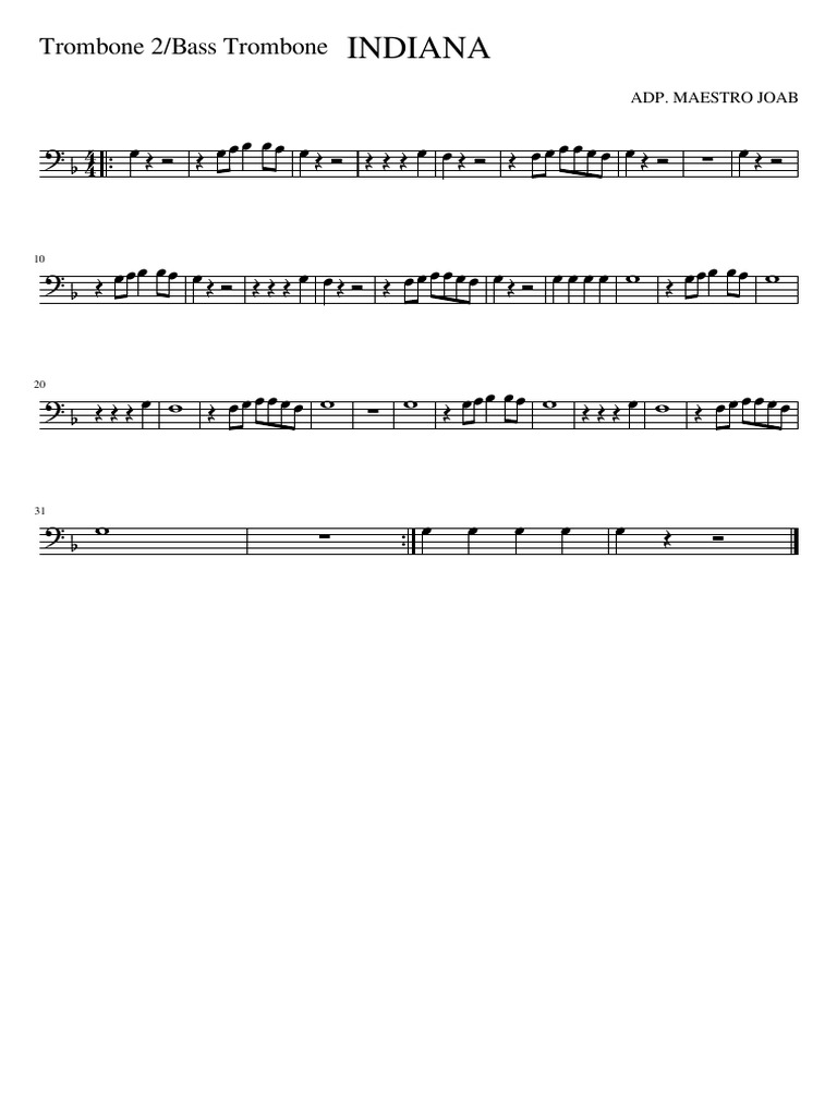 INDIANATrombone 2 Bass Trombone PDF
