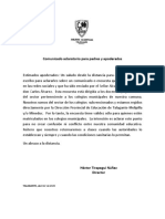 Comunicado Aclaratorio Dirección Abril 2020