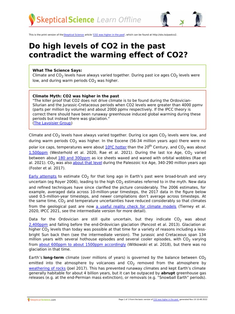 Past CO2 Levels and Climate Change Insights | PDF | Ice Age | Carbon ...