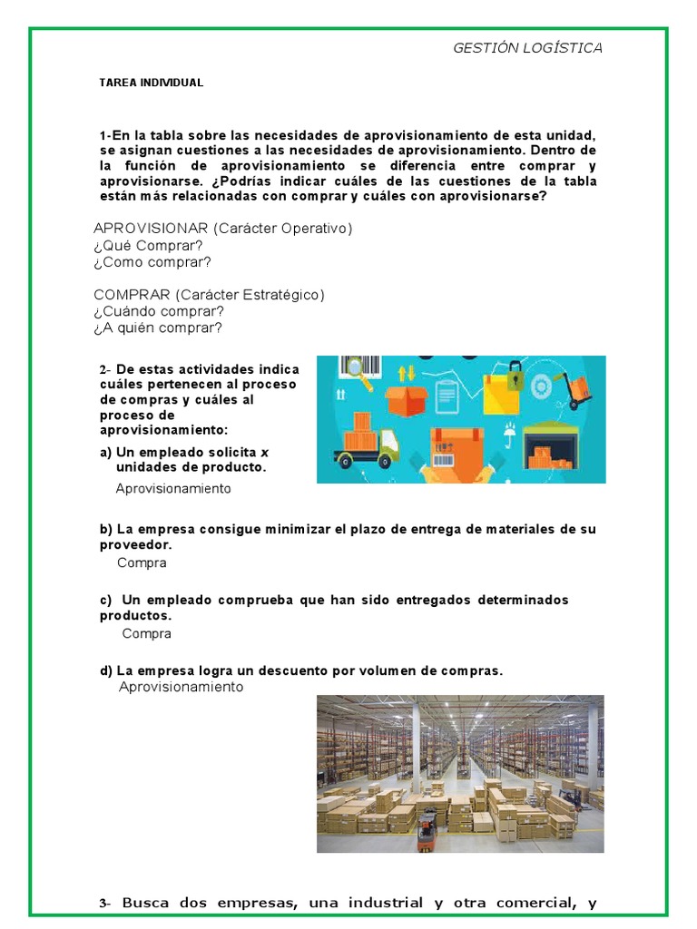 Diferencias en Compras y Aprovisionamiento | PDF | Logística | Obtención