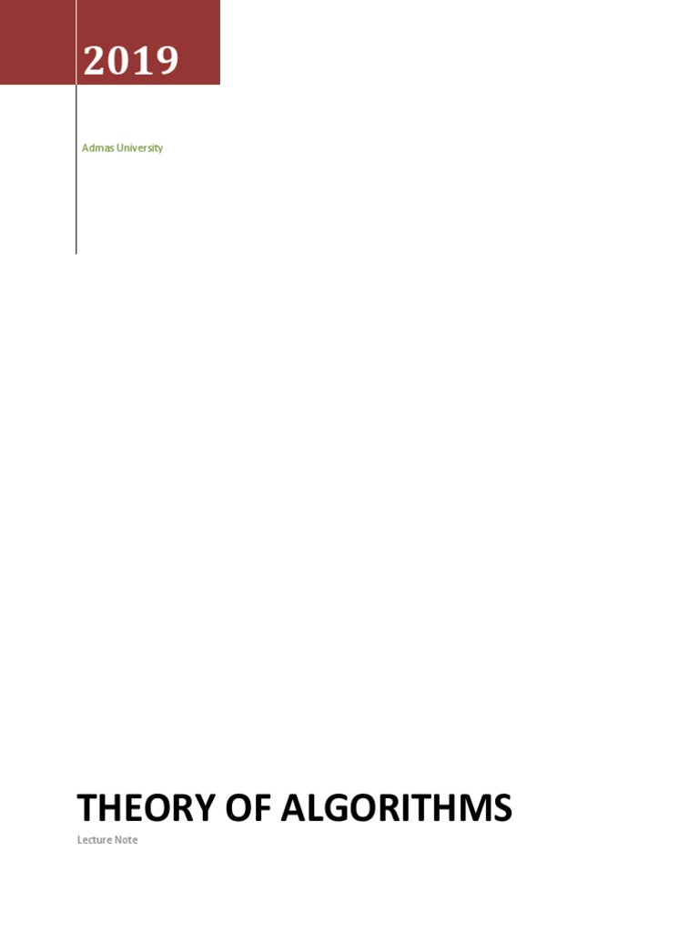 Theory of Algorithms | PDF | Time Complexity | Mathematical Optimization