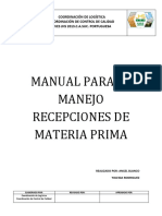 Pasos A Seguir para La Recepcion de Materia Prima