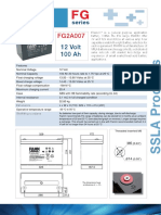 FG2A007 12V 100Ah SSLA battery specs