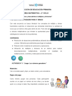 Matemática "Jugamos y Descubrimos Múltiplos y Divisores" 2° Ciclo 6° Grado Primaria