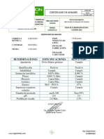 Certificado de Analisis Sulfato Ferroso Monohidratado