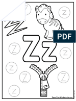 Preschool Letter ZWorksheet