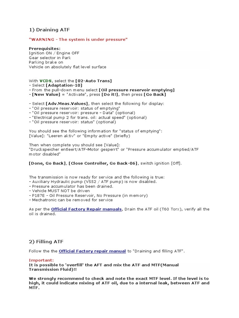 A Comprehensive Guide to Draining, Filling, and Checking Automatic