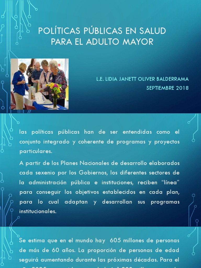 Políticas de Salud para Adultos Mayores | PDF | Vejez | Envejecimiento