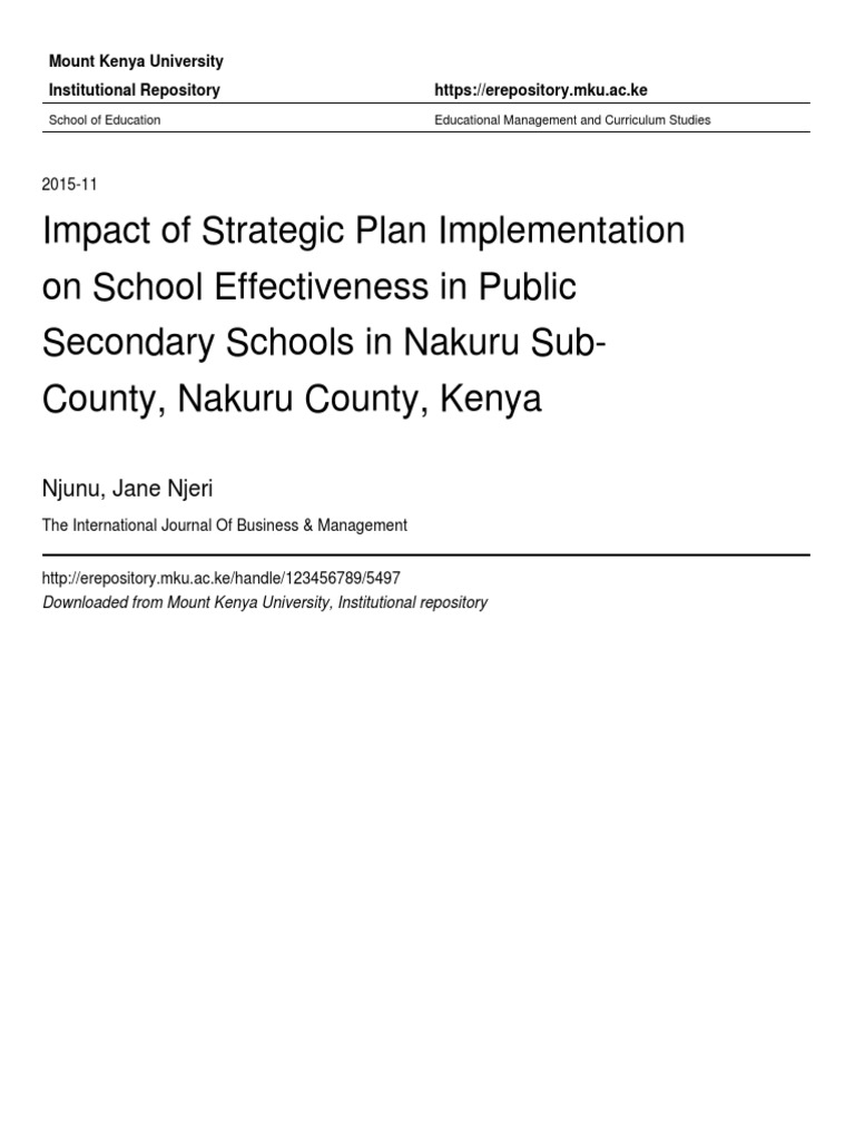Impact of Strategic Plan Implementation | PDF | Career & Growth | Business