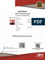 Sertifikat: Hasil Tes Psikologi Sim