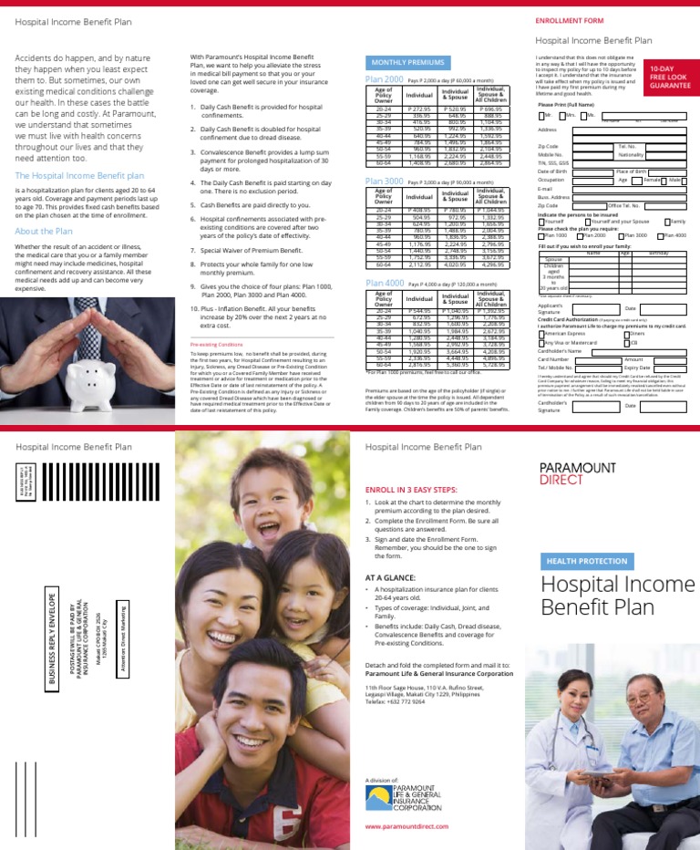 Hospital Income Benefit Plan HIB | PDF | Insurance | Credit Card