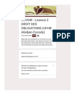 DEVOIR - Licence 2 DROIT DES OBLIGATIONS (UFHB Abidjan-Cocody)