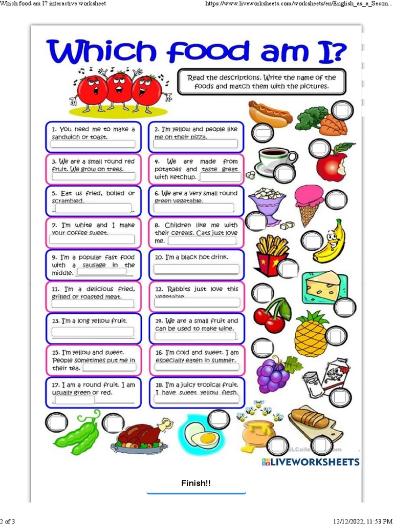 Which Food Am I Interactive Worksheet | PDF