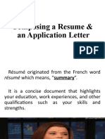 Resume Application Letter