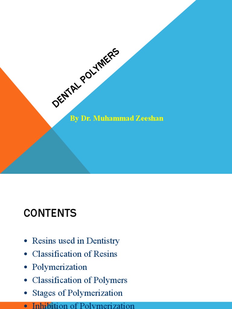 Dental Polymers Presentation PDF Copolymer Polymerization