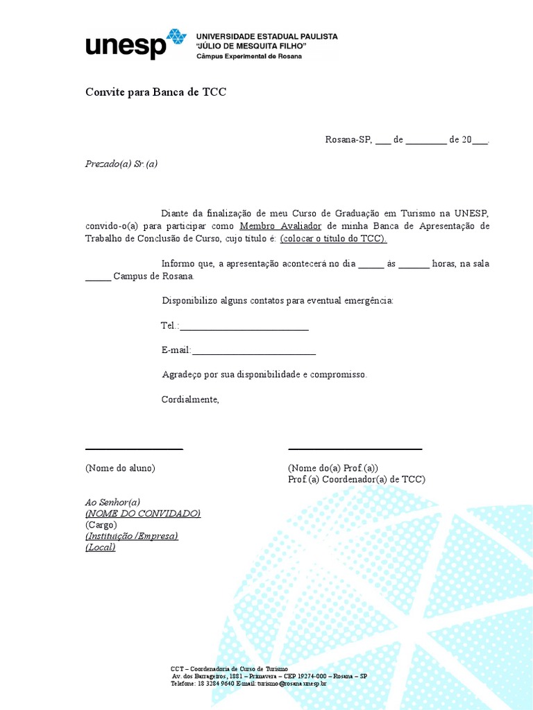 Modelo Carta Convite PDF