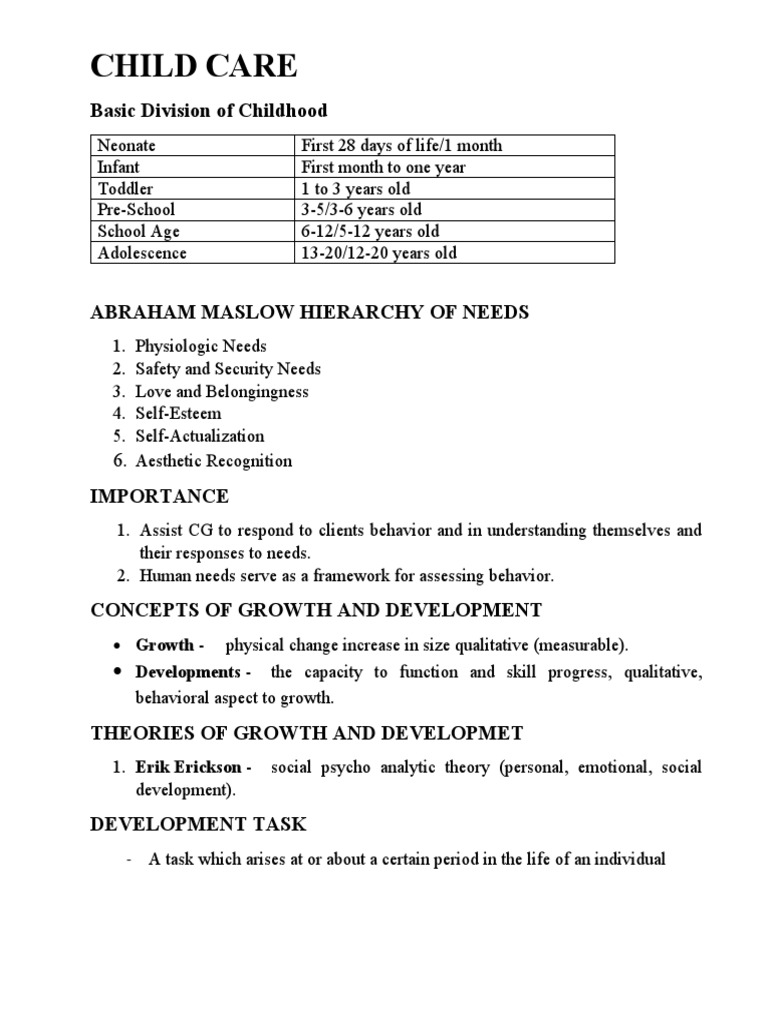 Child Development Stages And Care Guide Pdf