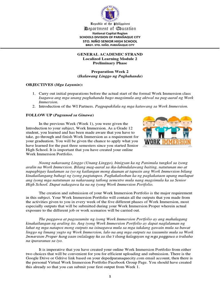 Work Immersion Prep Module 2 | PDF | Information Science
