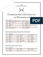 Gamemaster's Handbook of Professions