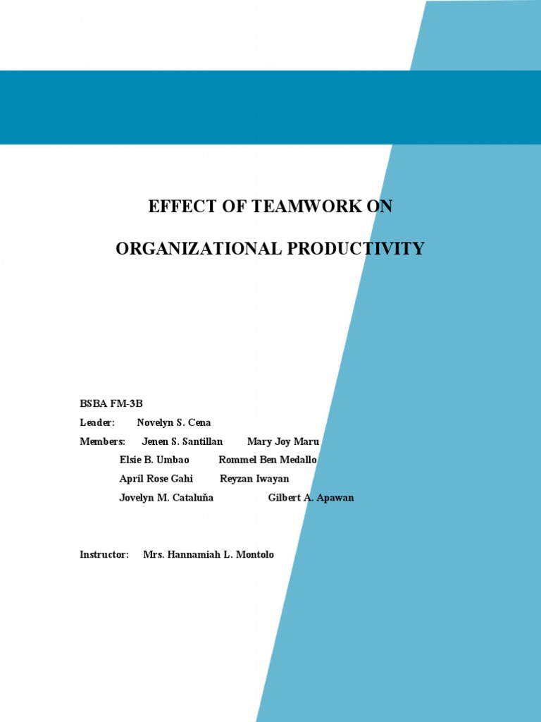 Impact of Teamwork on Productivity | PDF | Organizational Behavior ...