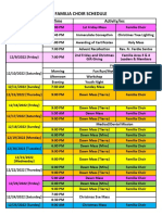 Familia Schedule of Activities