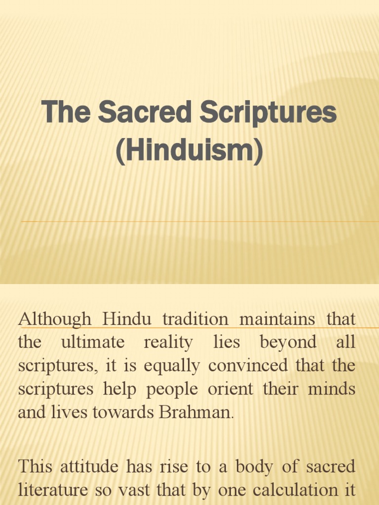 The Sacred Scriptures | PDF | Hindu Texts | Vedas