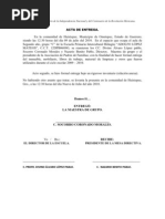 Acta de Entrega Ejemplo  Informática y tecnología de la 