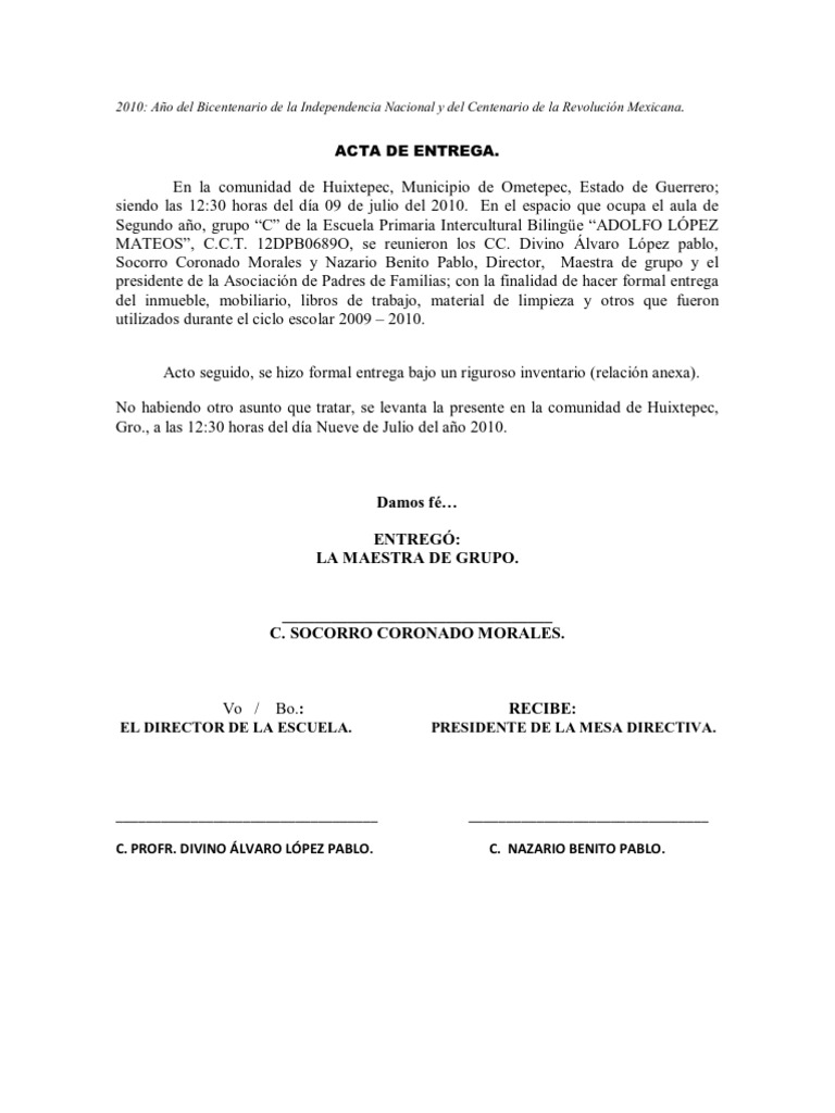 Carta Compromiso De Entrega Materiales  New Sample z