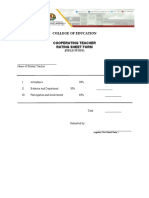 Rating Sheet Form Field Study Cooperating Teachers. Docx Copy 1