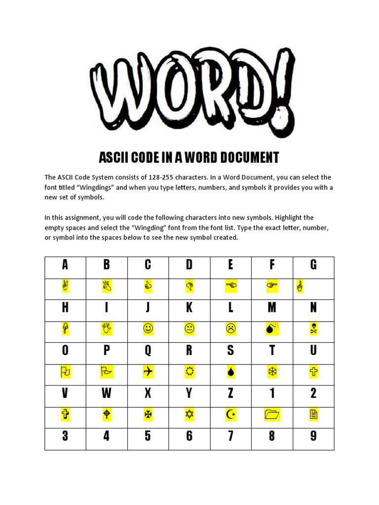 ascii text assignment answer key