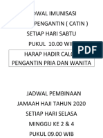 Jadwal Imunisasi Catin