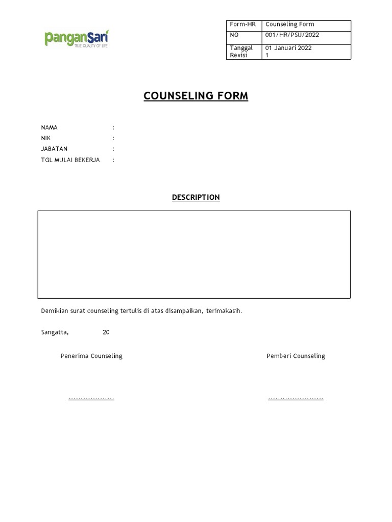 Counseling Form | PDF